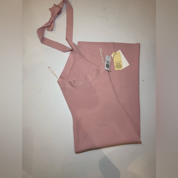 NWT Aritzia Wilfred Womens Cayenne Knit Halter Poetic Pink MIDI Dress Small $168 - Picture 7 of 9
